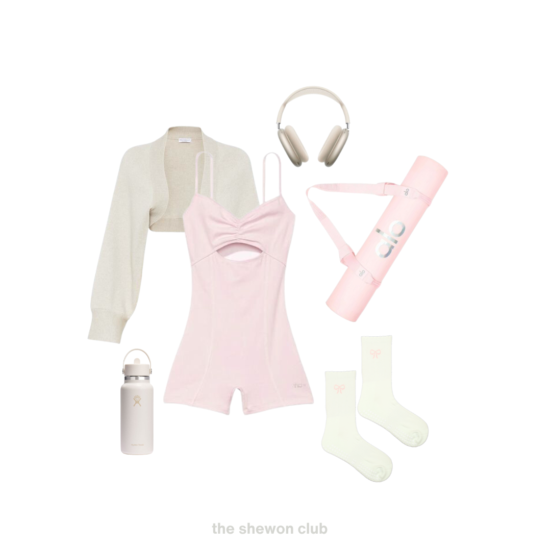 Blush Knot Pilates Grip Crew Socks