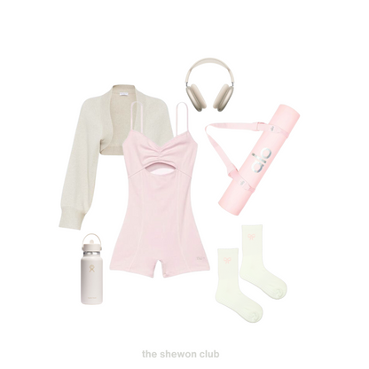 Blush Knot Pilates Grip Crew Socks