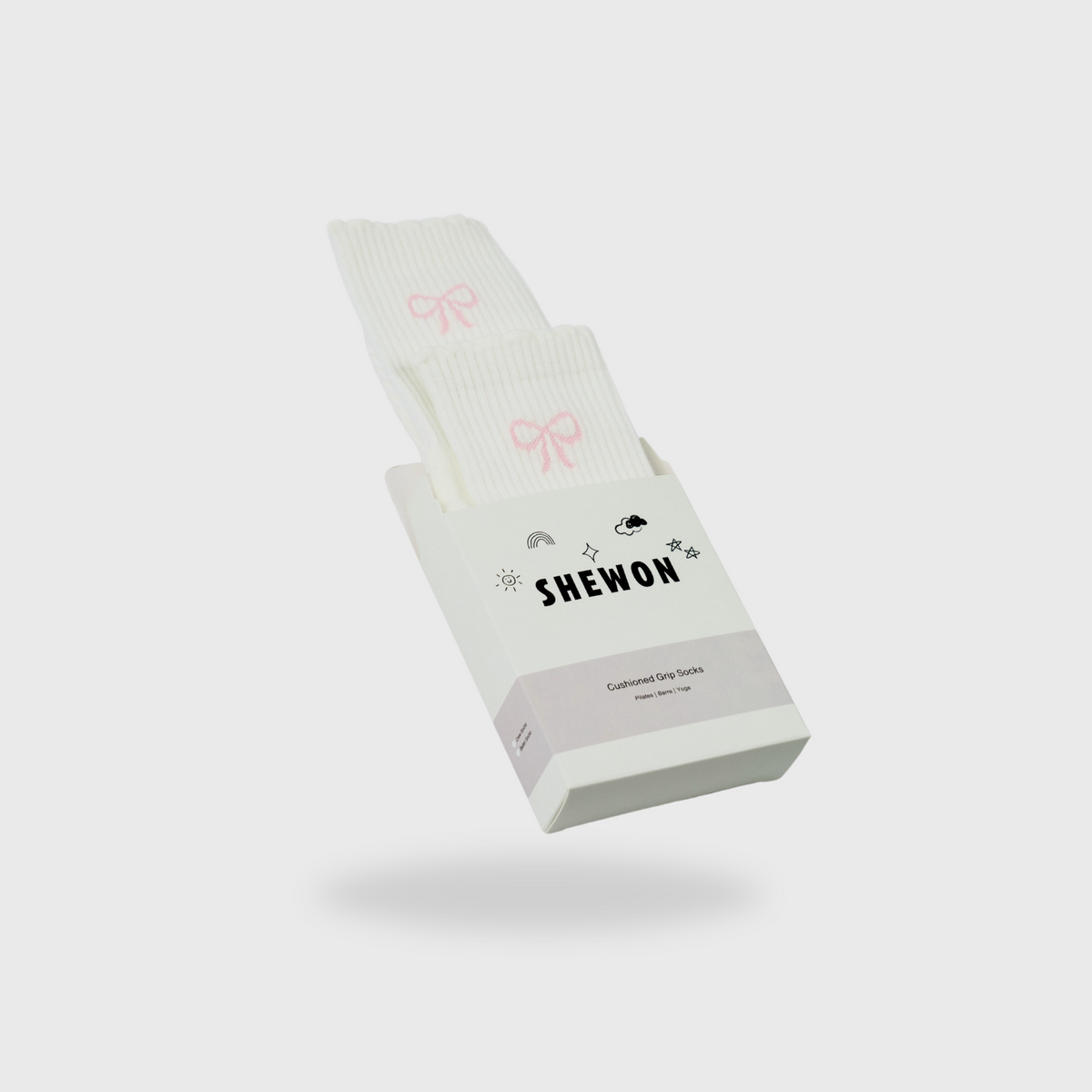 Blush Knot Pilates Grip Crew Socks