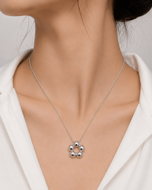 The Lili floral stainless steel necklace for women, delicate everyday jewellery