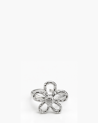The Sylvie floral stainless steel ring, feminine flower-inspired jewellery for women